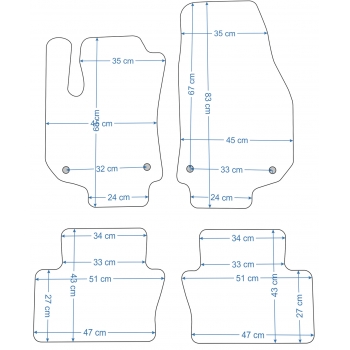 Opel Zafira B 5os 2005-2014r Samochodowe dywaniki welurowe Gold (czarne)