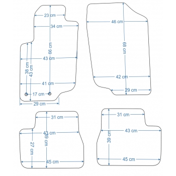 Peugeot 207/207sw 2006-2012r. Dywaniki welurowe - SILVER - kolory do wyboru.