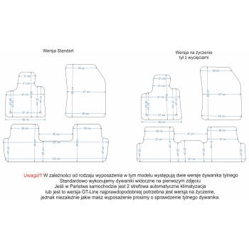 Peugeot 3008 II od 2016r. Dywaniki Welurowe RZ