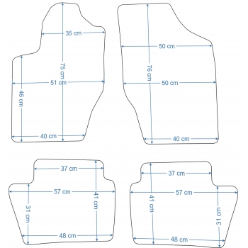 Peugeot 307/307sw 2001-2007r. Dywaniki welurowe - SILVER - kolory do wyboru.