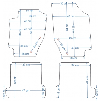 Peugeot 307cc 2003-2009r. Dywaniki welurowe - ECONOMY - kolory do wyboru.