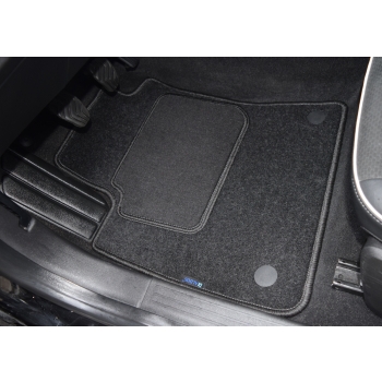 Renault Clio V 2019-2024r.  – Dywaniki samochodowe welurowe Silver  czarne - Standard