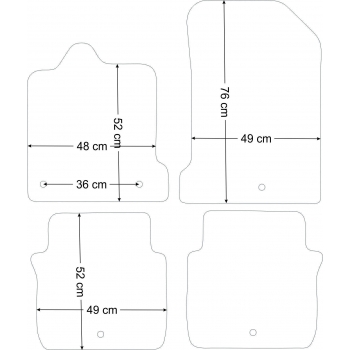 Renault Latitude 2011-2015r Samochodowe dywaniki welurowe Gold (czarne)