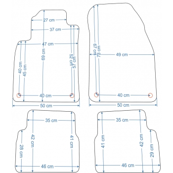 Saab 9-3 2002-2012r. Dywaniki welurowe - ECONOMY - kolory do wyboru.