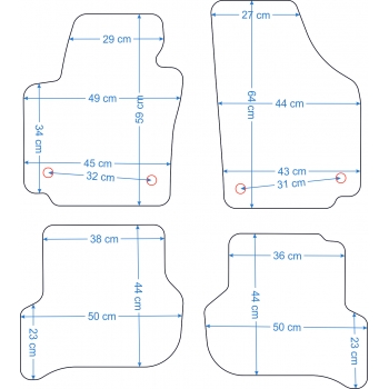 Seat Altea XL 2006-2015r. Dywaniki welurowe - ECONOMY - kolory do wyboru.