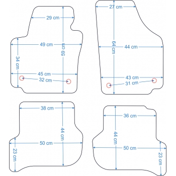 Seat Altea XL 2006-2015r. Dywaniki welurowe - SILVER - kolory do wyboru.