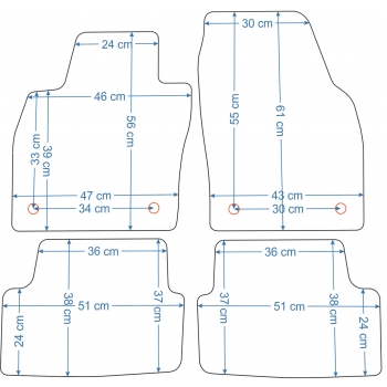 Dywaniki welurowe Seat Altea XL od 06r. ECONOMY -2359