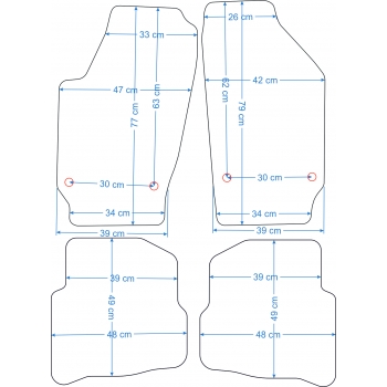 Seat Ibiza / Seat Cordoba 2002-2008r.  Dywaniki welurowe - ECONOMY - kolory do wyboru.