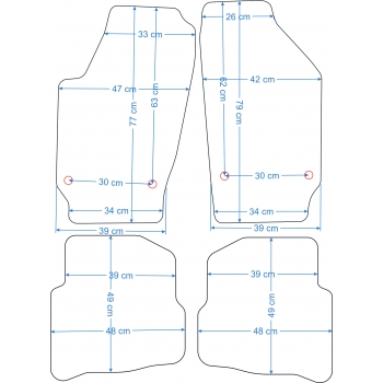 Seat Ibiza / Seat Cordoba 2002-2008r. Dywaniki welurowe - SILVER - kolory do wyboru.