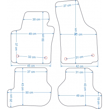 Seat Leon II 2005-2012r. Dywaniki welurowe - PLATINUM - kolory do wyboru.