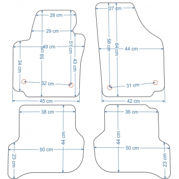 Seat Toledo III 2004-2009r. Dywaniki Welurowe RZ