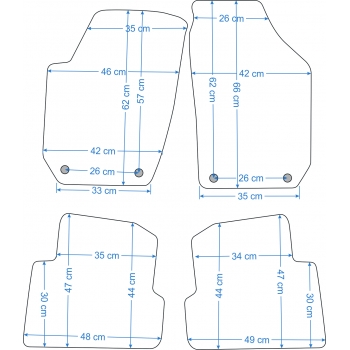 Dywaniki welurowe Skoda Fabia 2007-2014r. - Jakość Diamond