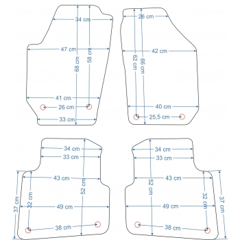 Skoda Roomster 2006-2015r. Dywaniki welurowe - ECONOMY - kolory do wyboru.