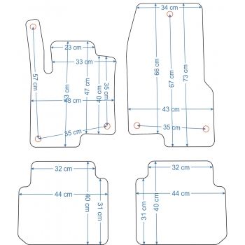 Smart ForFour 2004-2006r. Dywaniki Welurowe RZ