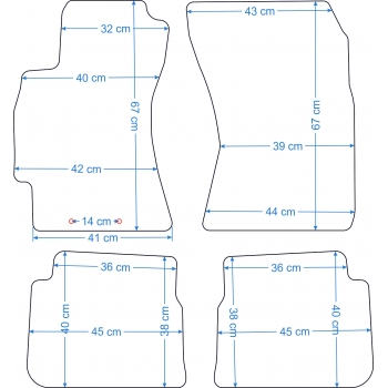 Subaru Forester 2008-2013r. Dywaniki welurowe - SILVER - kolory do wyboru.