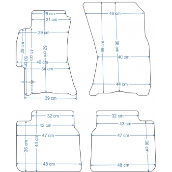 Subaru Legacy 2009-2015r. / Subaru Outback 2009-2015r. Dywaniki welurowe - ECONOMY - kolory do wyboru.