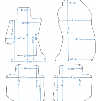 Subaru Impreza 2011-2017r. Dywaniki welurowe - ECONOMY - kolory do wyboru.