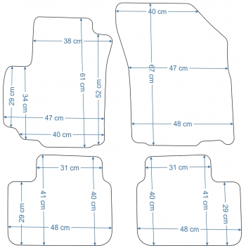 Suzuki SX4 2006-2013r. Dywaniki welurowe - SILVER - kolory do wyboru.