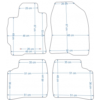 Toyota Prius 2003-2009r. Dywaniki welurowe - SILVER - kolory do wyboru.