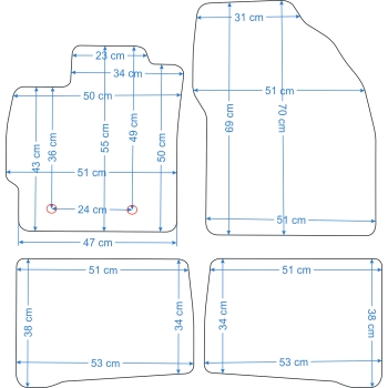 Toyota Prius III 2009-2012r. Czarne samochodowe dywaniki Gold