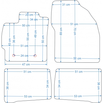 Toyota Prius 2009-2015r. Dywaniki Welurowe RZ