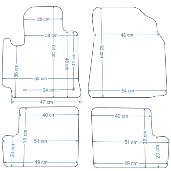 Toyota RAV4 2006-2012r Dywaniki welurowe - SILVER - kolory do wyboru.