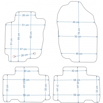 Toyota RAV4 2000-2003r. Dywaniki welurowe - SILVER - kolory do wyboru.