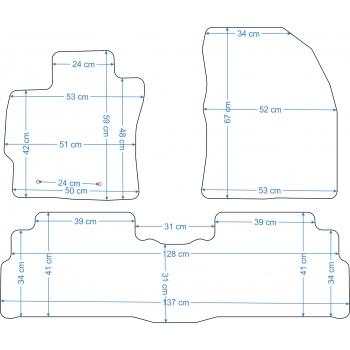 Toyota Verso 2009-2012r. Dywaniki welurowe - PLATINUM - kolory do wyboru.