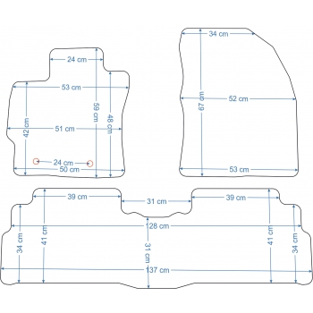 Toyota Verso 2012-2018 r. Dywaniki Welurowe RZ