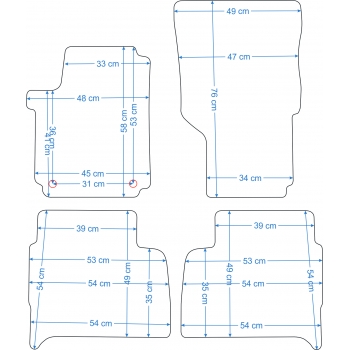 VW Amarok 2010 - 2016r. Dywaniki welurowe - ECONOMY - kolory do wyboru.