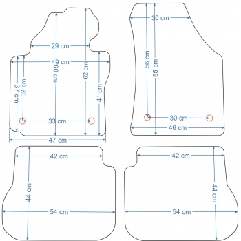 VW Caddy 2004-2015r. Dywaniki welurowe - ECONOMY - kolory do wyboru.