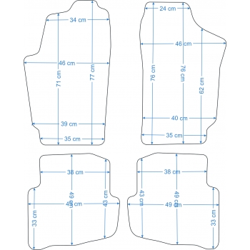 VW Fox 2005-2012r. Dywaniki welurowe - ECONOMY - kolory do wyboru.