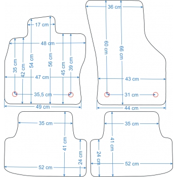 Dywaniki welurowe VW Golf VI 08-12r. ECONOMY -2543