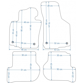 VW Jetta 2005-2010r. Dywaniki welurowe - ECONOMY - kolory do wyboru.