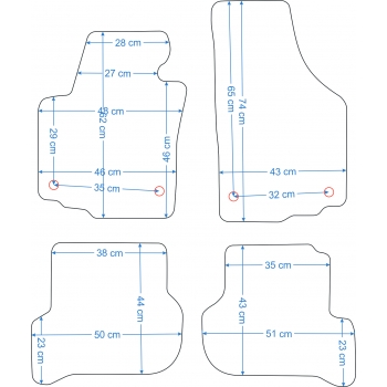 VW Golf Plus 2005-2014r. Dywaniki welurowe - SILVER - kolory do wyboru.