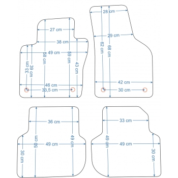 VW Jetta 2011-2018r. Dywaniki welurowe - ECONOMY - kolory do wyboru.