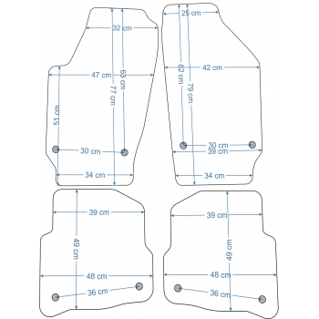 VW Polo IV 2001-2010r. Dywaniki welurowe - ECONOMY - kolory do wyboru.