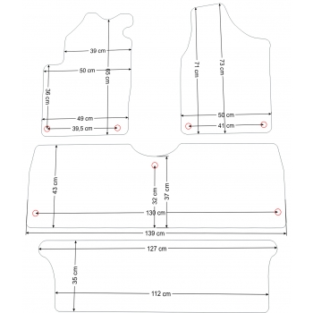 Ford Galaxy 1995-2005r. 7os Dywaniki welurowe - SILVER - kolory do wyboru.