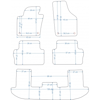 Dywaniki welurowe Seat Alhambra 7os 2010-2018r. - Jakość Diamond