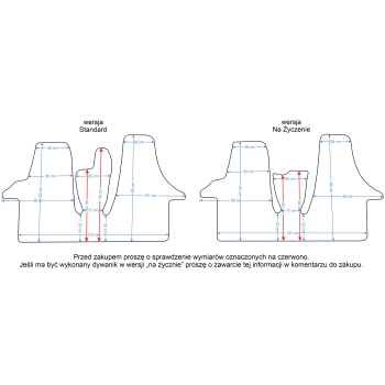 VW T5 2003-2015r. Dywaniki welurowe - ECONOMY - kolory do wyboru.
