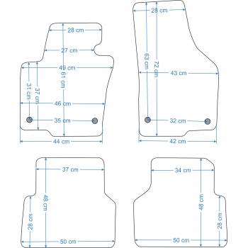 VW Tiguan 2007-2016r. Dywaniki welurowe - ECONOMY - kolory do wyboru.