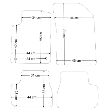 Citroen C3 2009-2016 / DS3 2010-2015r. / DS3 Cabrio 2013-2015r. Dywaniki welurowe RYPSOWE - WYPRZEDAŻ