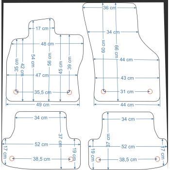 Audi A3 8V HB 3/5d 2013-2020r.  Dywaniki welurowe ECONOMY - WYPRZEDAŻ