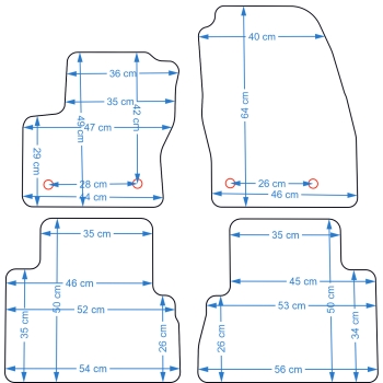 Ford C-Max FL 15-19r. / Ford Grand C-Max FL 15-19r.  Dywaniki welurowe SILVER - WYPRZEDAŻ