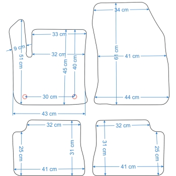 Citroen DS 3 Crossback E-Tense od 2019r./ Opel e-Corsa od 2020r. / Mokka-e od 2021r. / Peugeot e-208 od 2020r.  Dywaniki welurowe ECONOMY - WYPRZEDAŻ