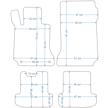 Mercedes C-Klasa W204 Coupe 2011-2015r.  Dywaniki welurowe SILVER - WYPRZEDAŻ
