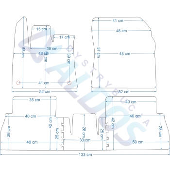 Opel Combo od 09/2018r. Dywaniki gumowe GLEDRING. / 5 el.