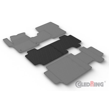Gumowe dywaniki Gledring – Citroën SpaceTourer osobowy (II rząd) – NIE pasuje do Half Cargo i Cargo