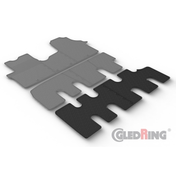 Gumowe dywaniki Gledring – Opel Vivaro osobowy (III rząd, drzwi przesuwne po obu stronach) 2014–2019