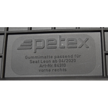 Dywaniki Gumowe Seat Leon od 04/2020r. / Leon ST Kombi od 04/2020r. / Leon eTSI Mild Hybrid od 6/2020r. / Leon ST e-Hybrid od 09/2020r. - Producent Pe